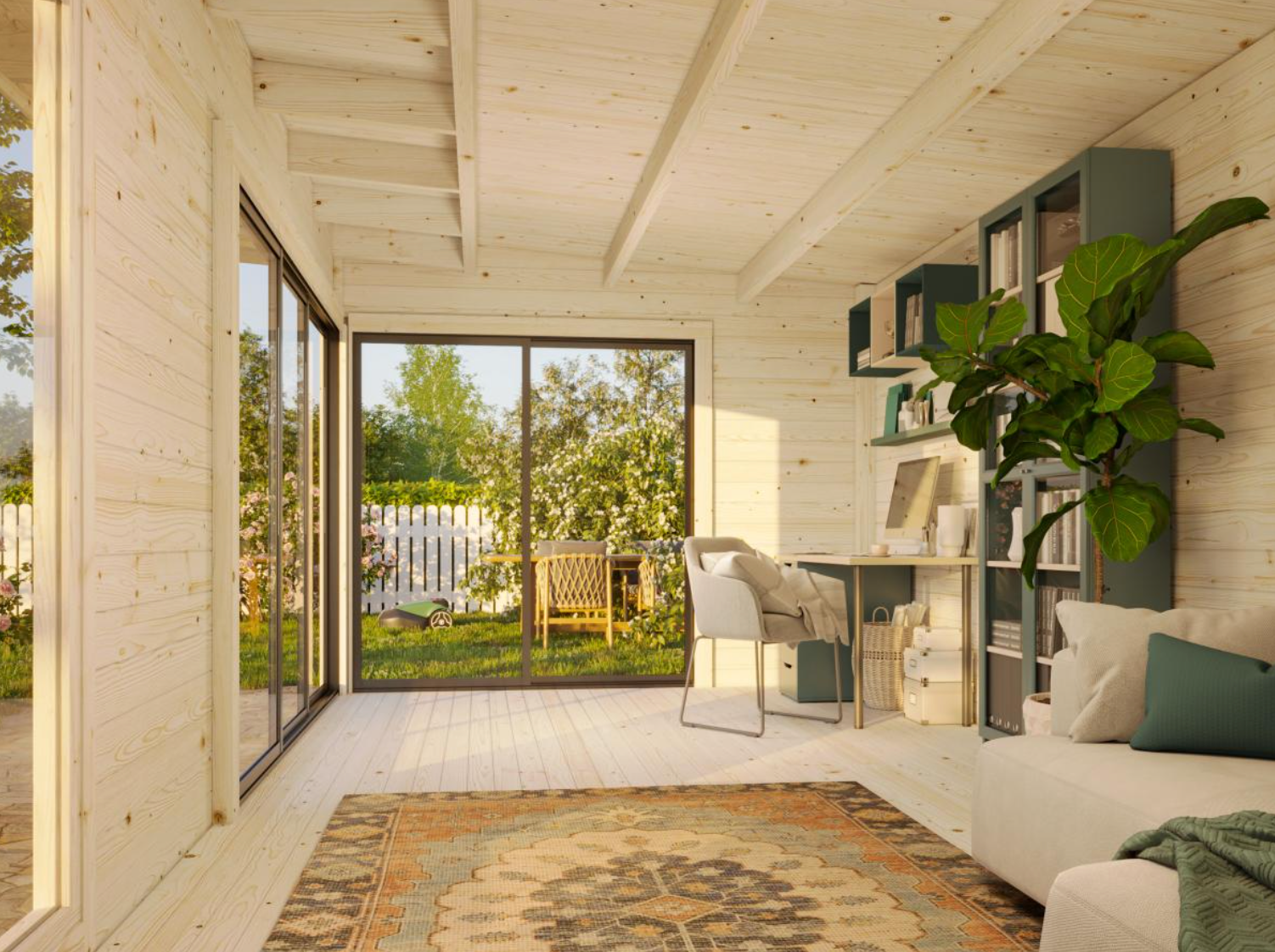 Palmako | Andrea M (19'6" x 9'10" | 184 sq.ft. | 1.7") Cabin with Sliding Doors