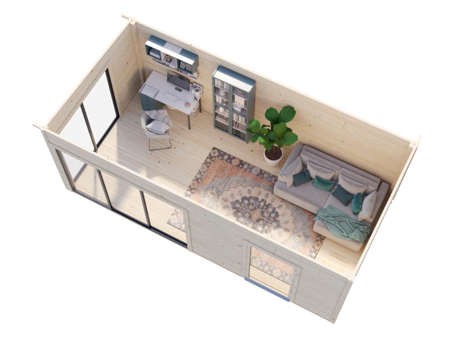 Palmako | Andrea M (19'6" x 9'10" | 184 sq.ft. | 1.7") Cabin with Sliding Doors