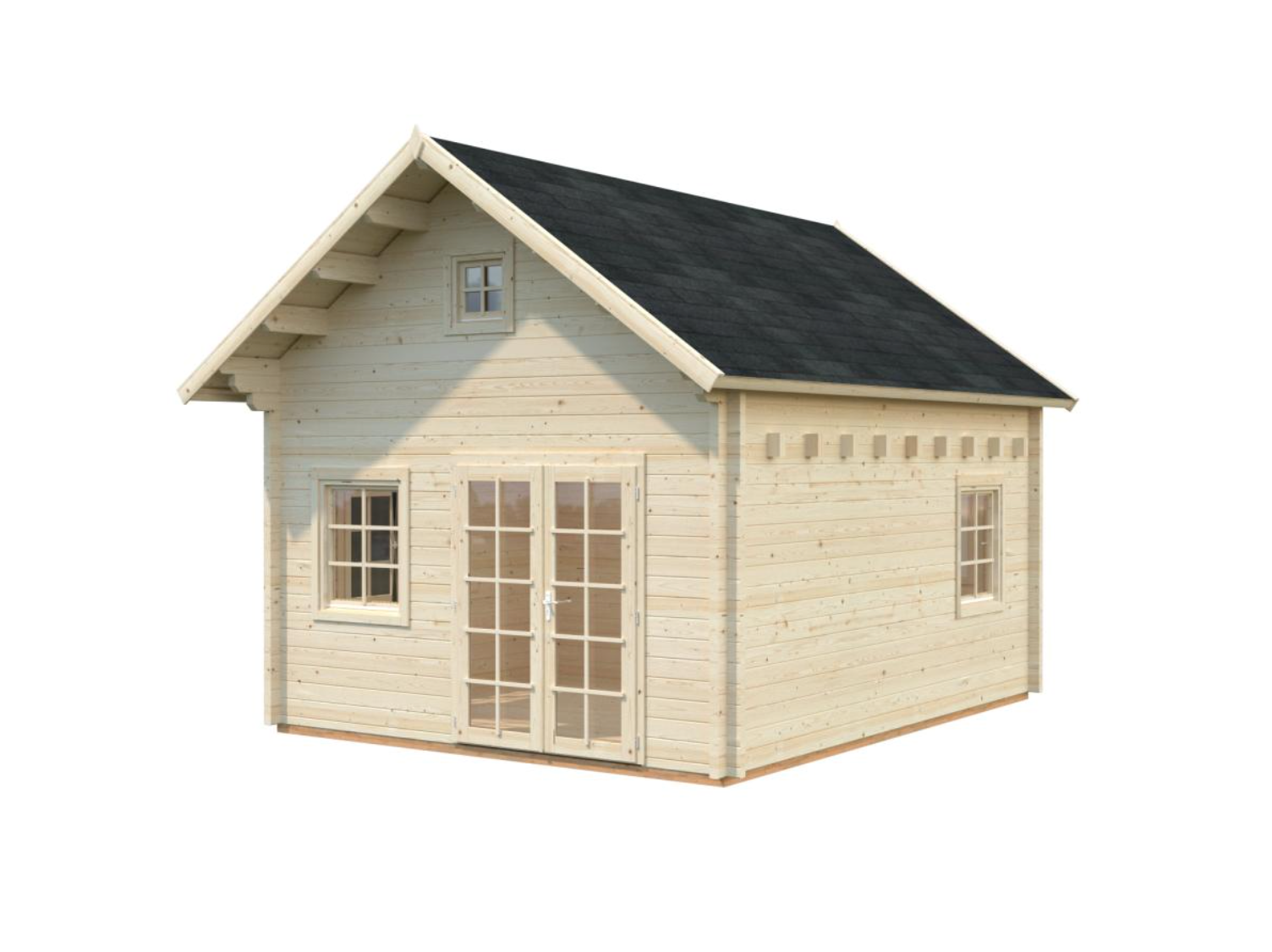 Palmako | Kendra (13'9" x 17'0" | 198.1 sq.ft. | 2.8") Log House with Loft Space
