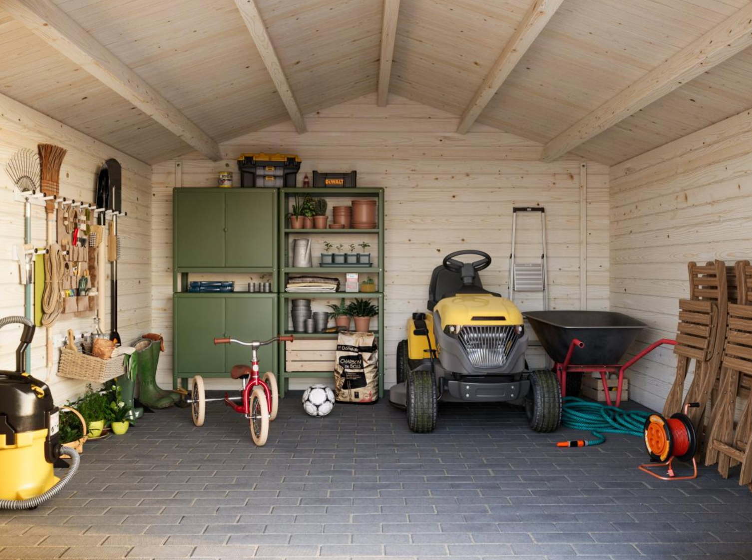 Palmako | Lotta L (13'1" x 13'1" | 149.6 sq.ft. | 1.3") Traditional Square Garden Log Cabin