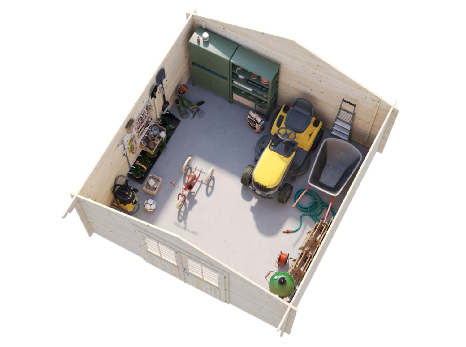 Palmako | Lotta L (13'1" x 13'1" | 149.6 sq.ft. | 1.3") Traditional Square Garden Log Cabin