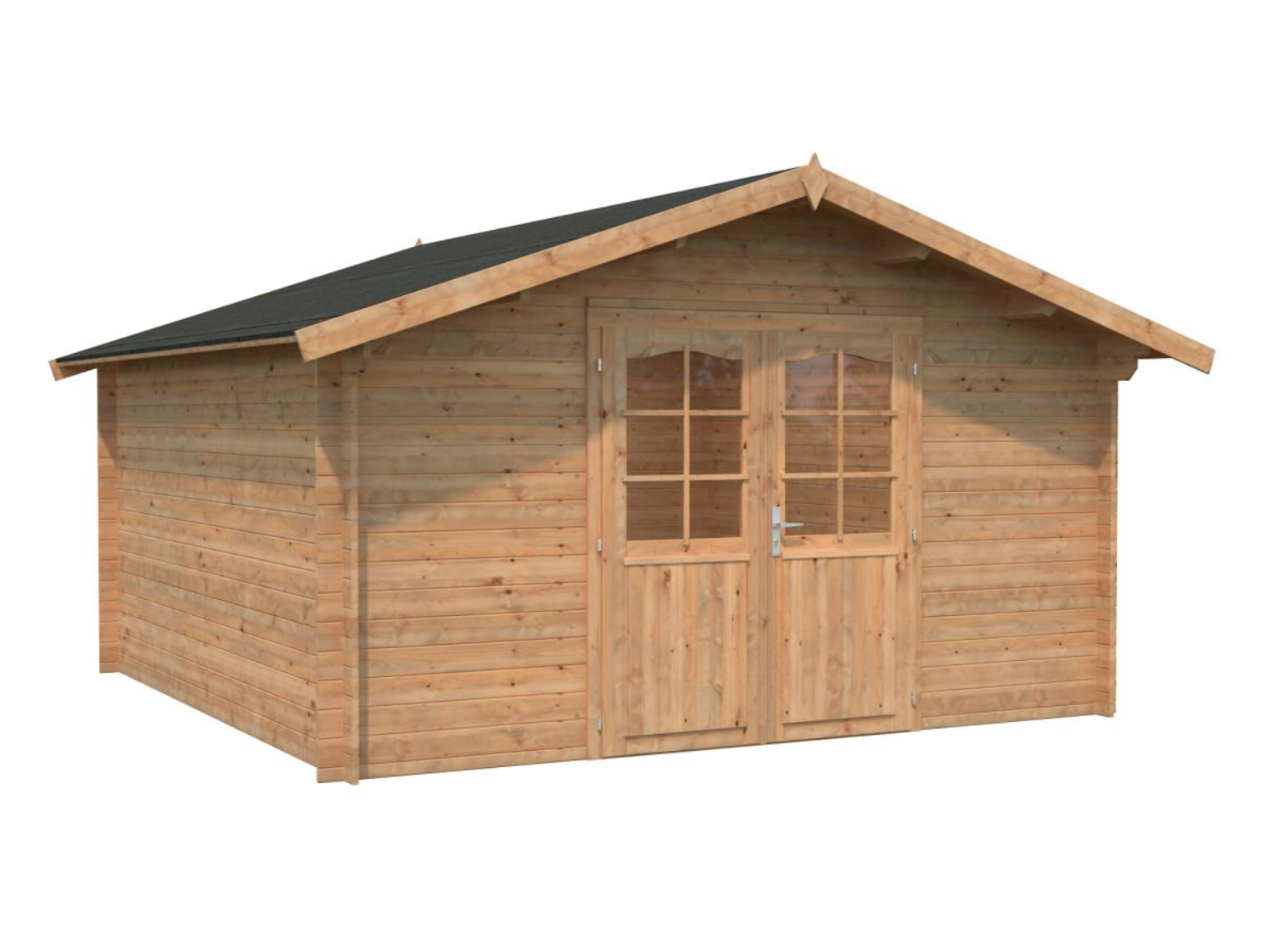 Palmako | Lotta L (13'1" x 13'1" | 149.6 sq.ft. | 1.3") Traditional Square Garden Log Cabin