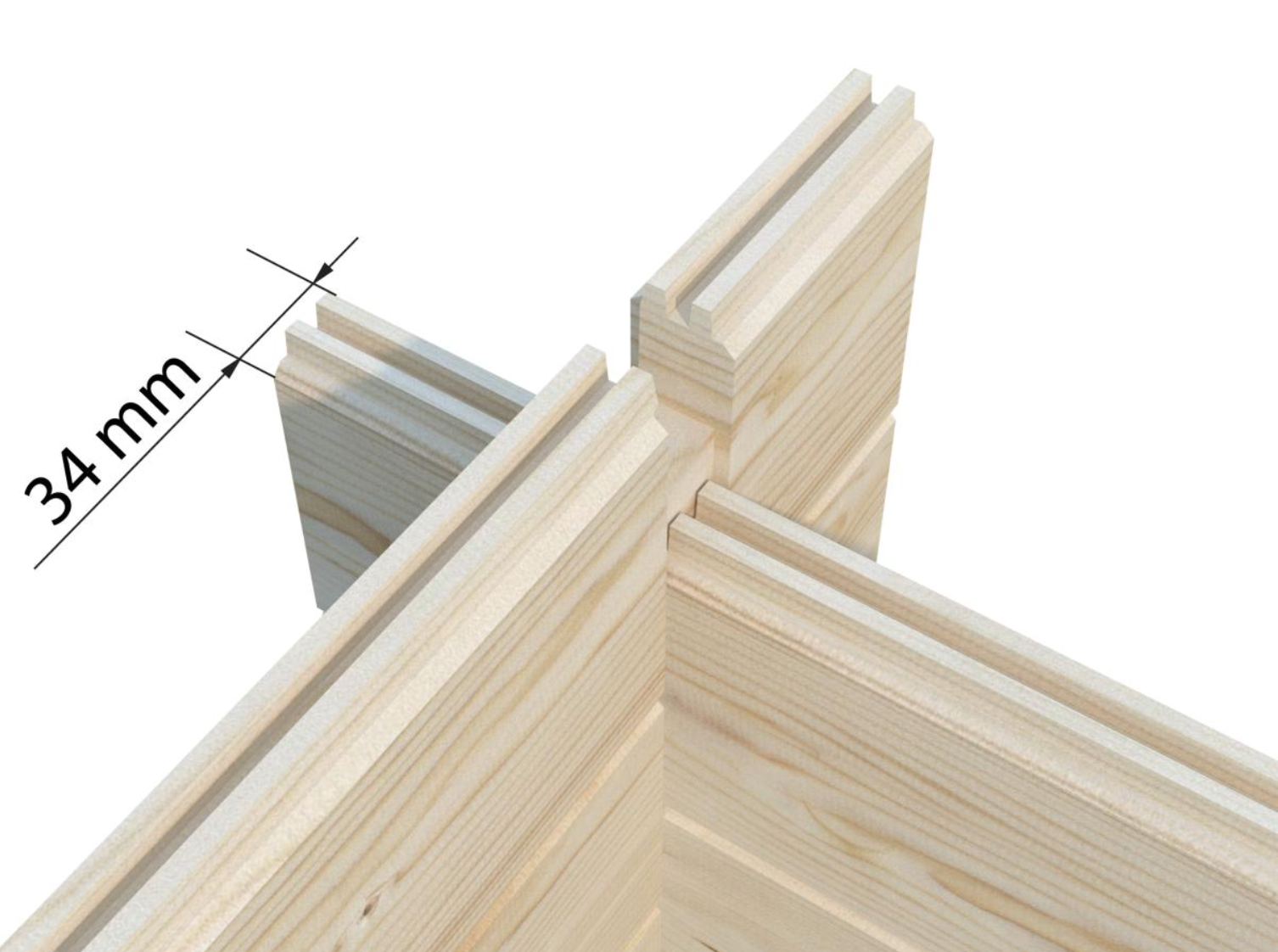 Palmako | Lotta L (13'1" x 13'1" | 149.6 sq.ft. | 1.3") Traditional Square Garden Log Cabin