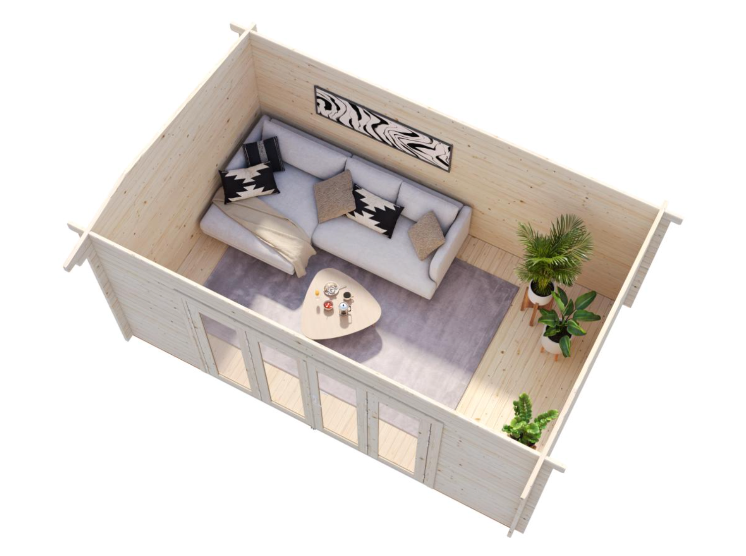 Palmako | Ines L (16'5" x 10'6" | 147.5 sq.ft. | 1.7") Roomy Garden Office with Bi-Fold Doors