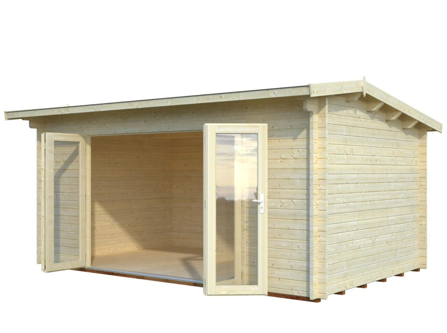 Palmako | Ines L (16'5" x 10'6" | 147.5 sq.ft. | 1.7") Roomy Garden Office with Bi-Fold Doors
