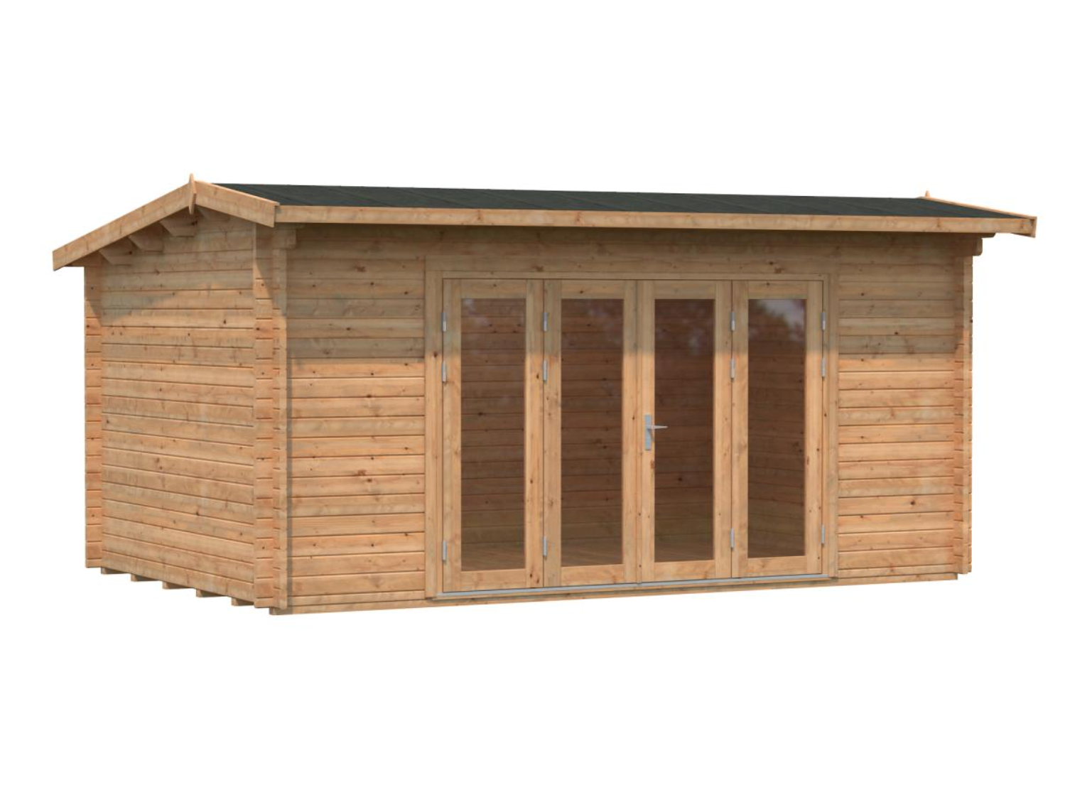 Palmako | Ines L (16'5" x 10'6" | 147.5 sq.ft. | 1.7") Roomy Garden Office with Bi-Fold Doors