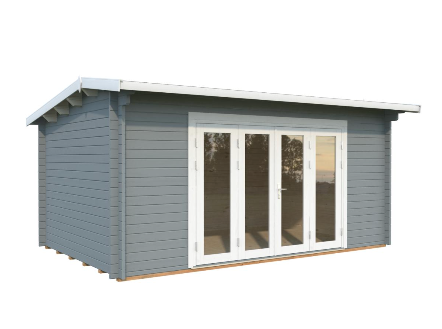 Palmako | Ines L (16'5" x 10'6" | 147.5 sq.ft. | 1.7") Roomy Garden Office with Bi-Fold Doors