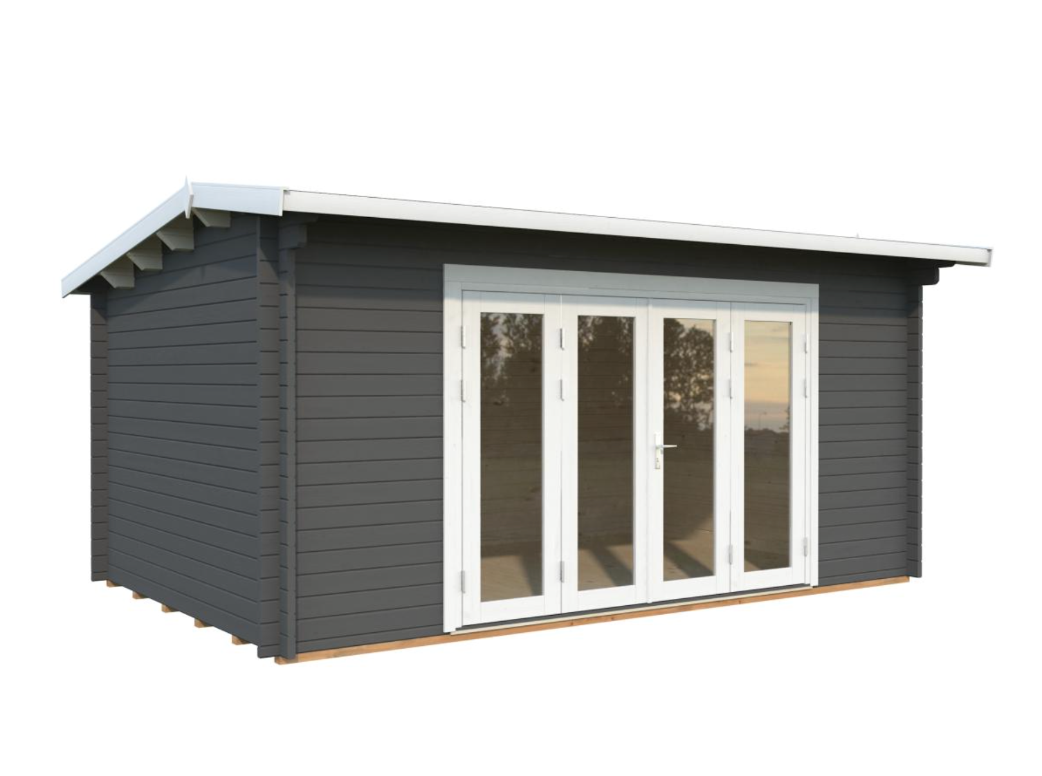 Palmako | Ines L (16'5" x 10'6" | 147.5 sq.ft. | 1.7") Roomy Garden Office with Bi-Fold Doors