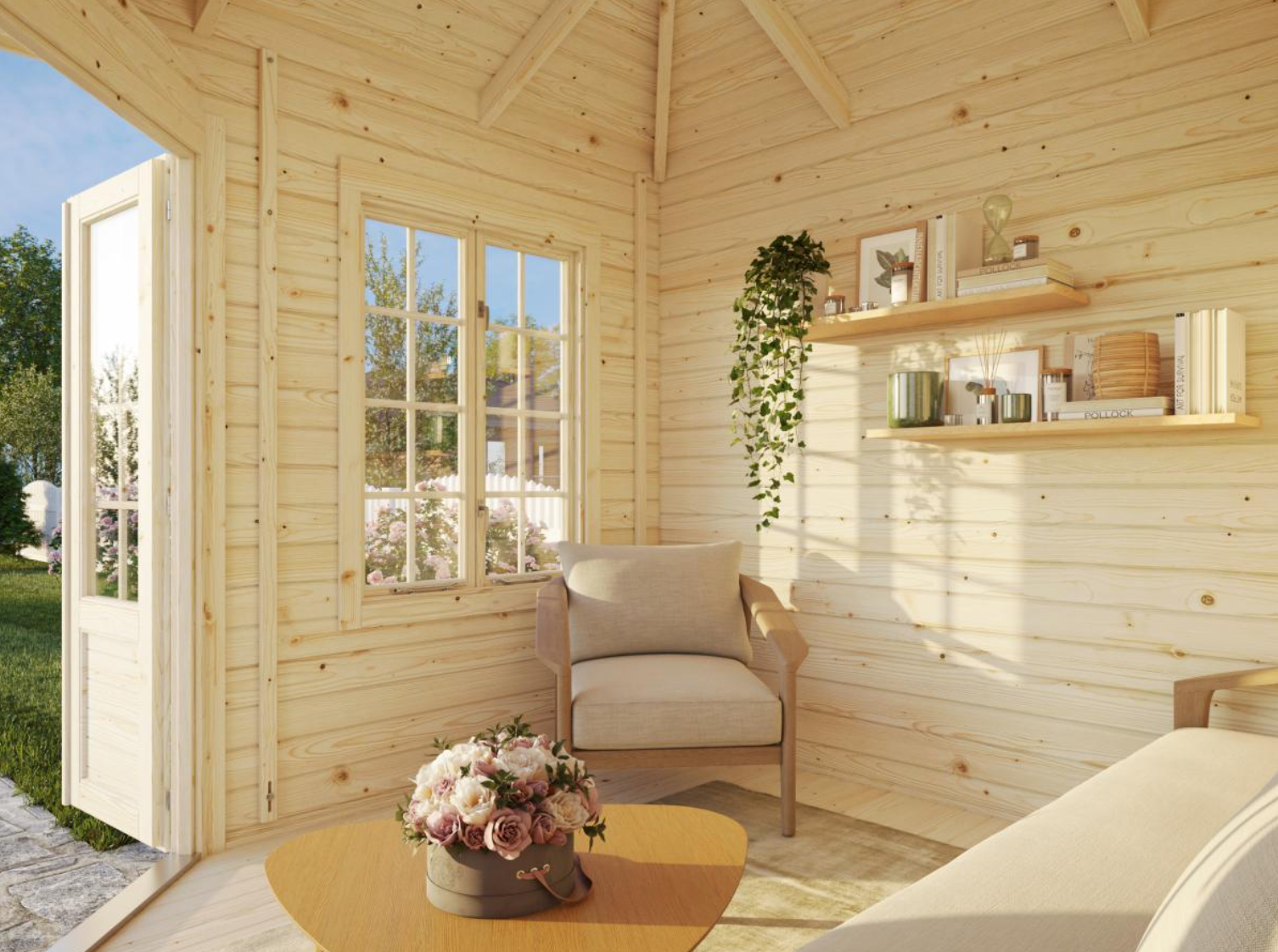 Palmako | Melanie XS (9′2″ × 9′2″ | 74.3  sq.ft. | 1.7″) Heavy Duty Corner Summer House