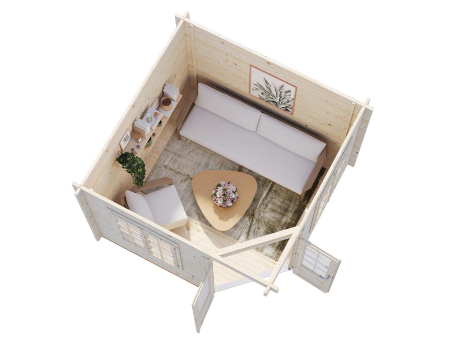 Palmako | Melanie XS (9′2″ × 9′2″ | 74.3 sq.ft. | 1.7″) Heavy Duty Corner Summer House