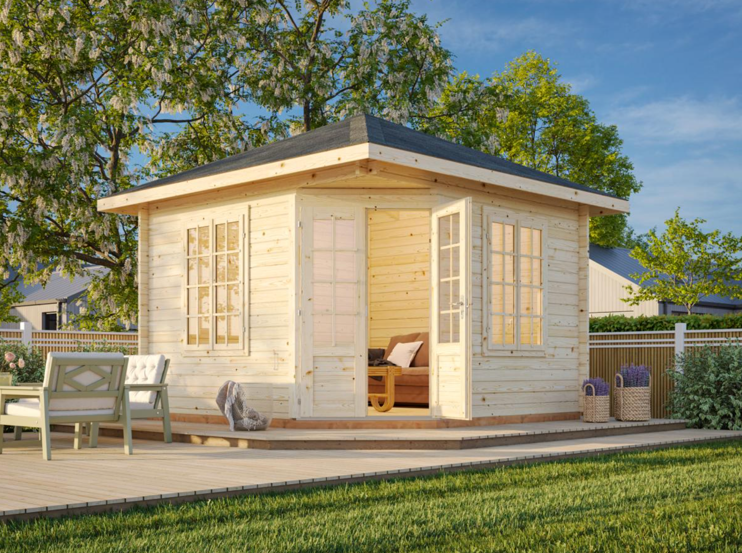 Palmako | Melanie M (10′10″ × 10′10″ | 106.6 sq.ft. | 1.7″) Heavy Duty Corner Summer House