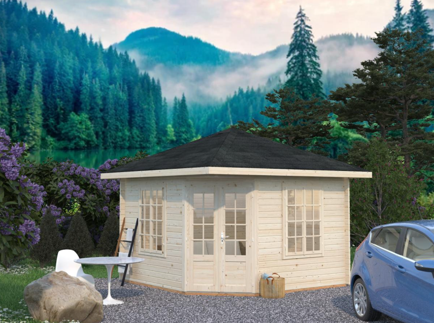 Palmako | Melanie M (10′10″ × 10′10″ | 106.6 sq.ft. | 1.7″) Heavy Duty Corner Summer House