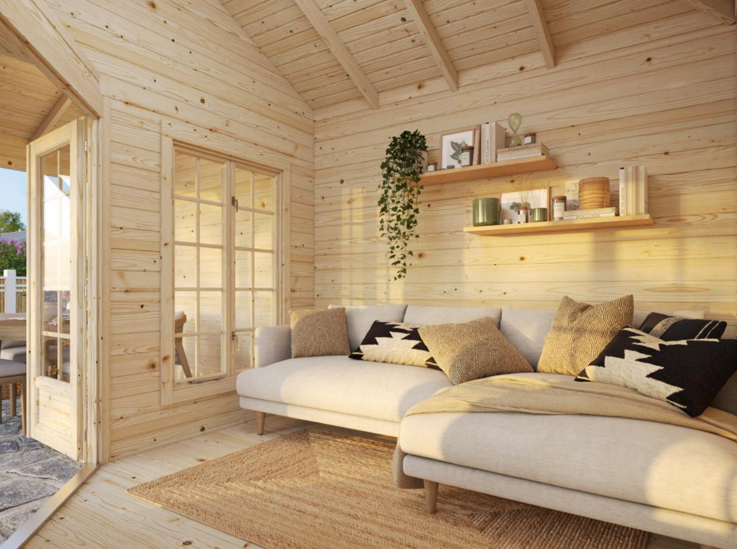 Palmako | Melanie XXL (18′3″ × 9′2″ | 75.3 sq.ft. | 1.1″) Pavilion Summer House with Canopy