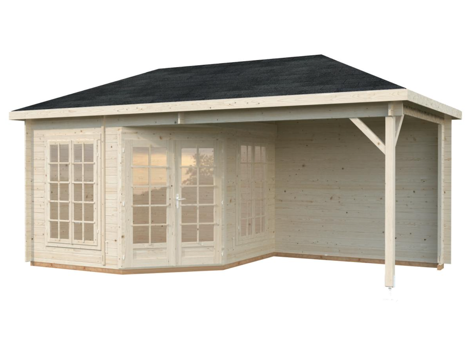 Palmako | Melanie XXL (18′3″ × 9′2″ | 75.3 sq.ft. | 1.1″) Pavilion Summer House with Canopy