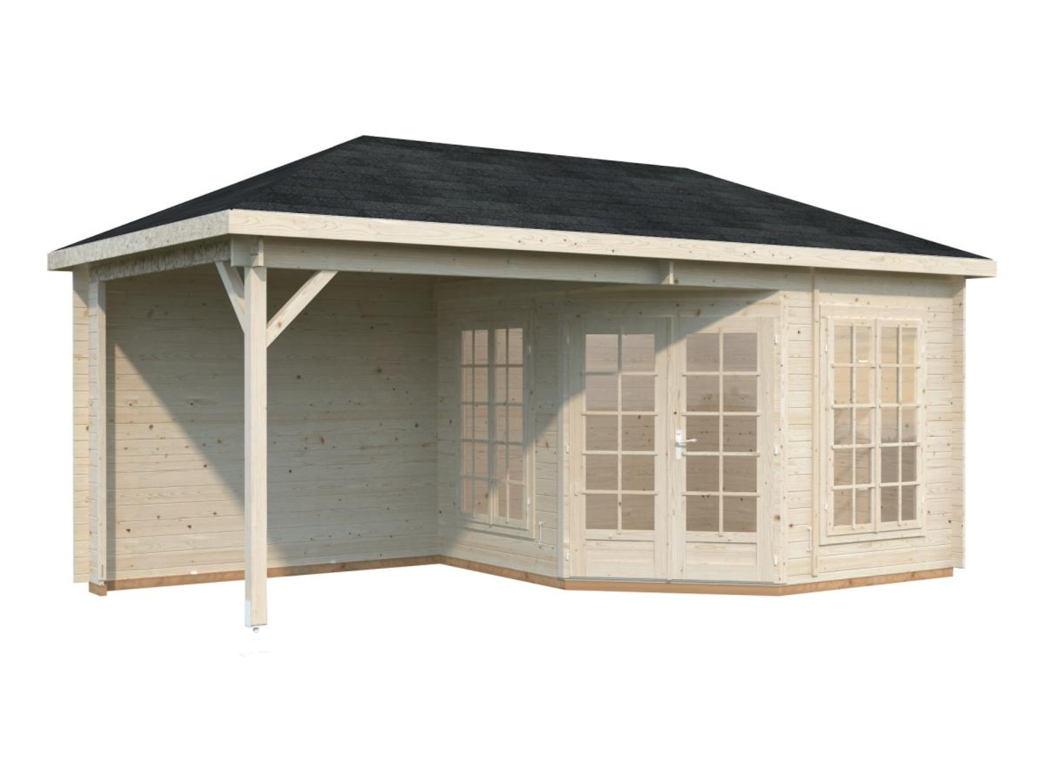 Palmako | Melanie XXL (18′3″ × 9′2″ | 75.3 sq.ft. | 1.1″) Pavilion Summer House with Canopy