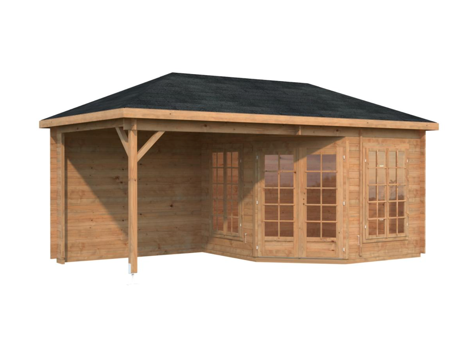 Palmako | Melanie XXL (18′3″ × 9′2″ | 75.3 sq.ft. | 1.1″) Pavilion Summer House with Canopy