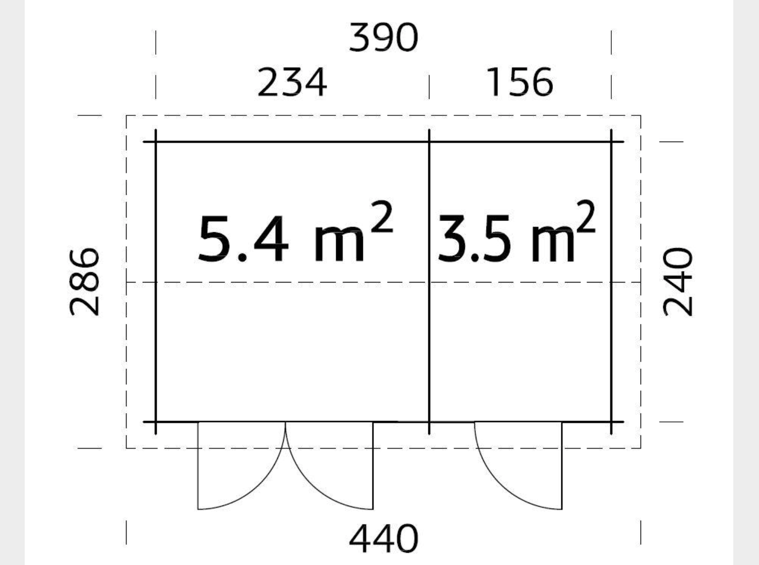 Palmako | Jari M (13′5″ × 8′6″ | 95.8 sq.ft. | 1.1″) Traditional Two Room Garden Log Shed