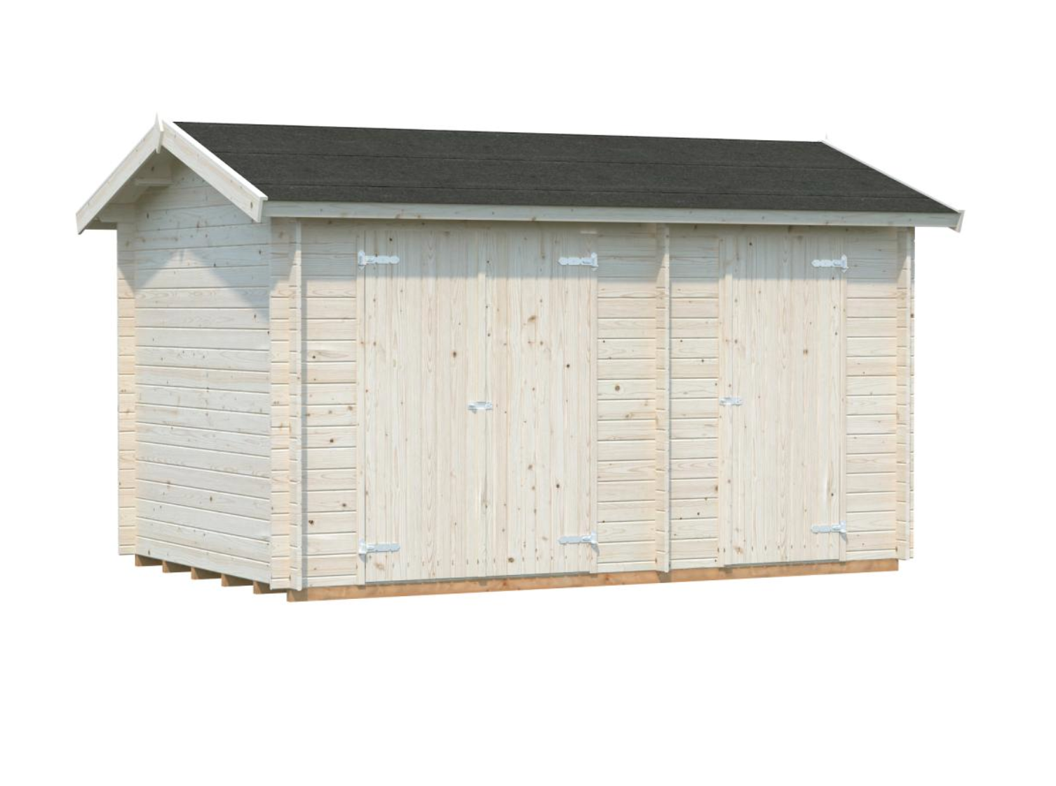 Palmako | Jari M (13′5″ × 8′6″ | 95.8 sq.ft. | 1.1″) Traditional Two Room Garden Log Shed