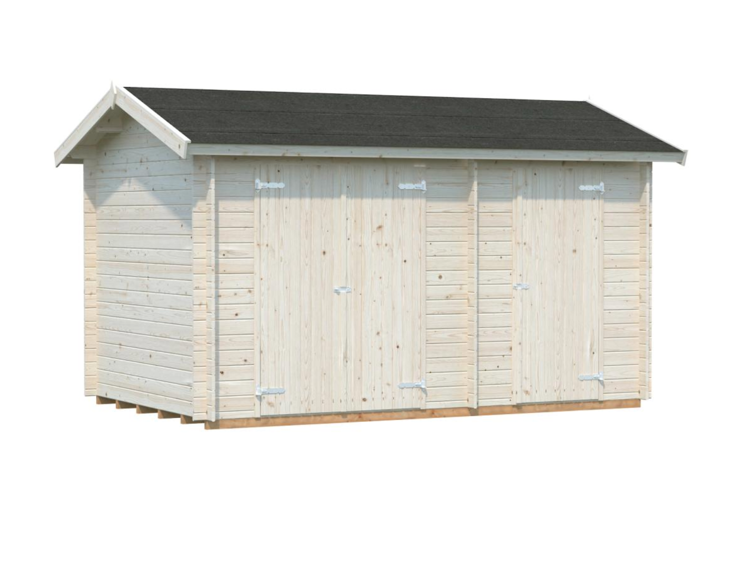Palmako | Jari M (13′5″ × 8′6″ | 95.8 sq.ft. | 1.1″) Traditional Two Room Garden Log Shed