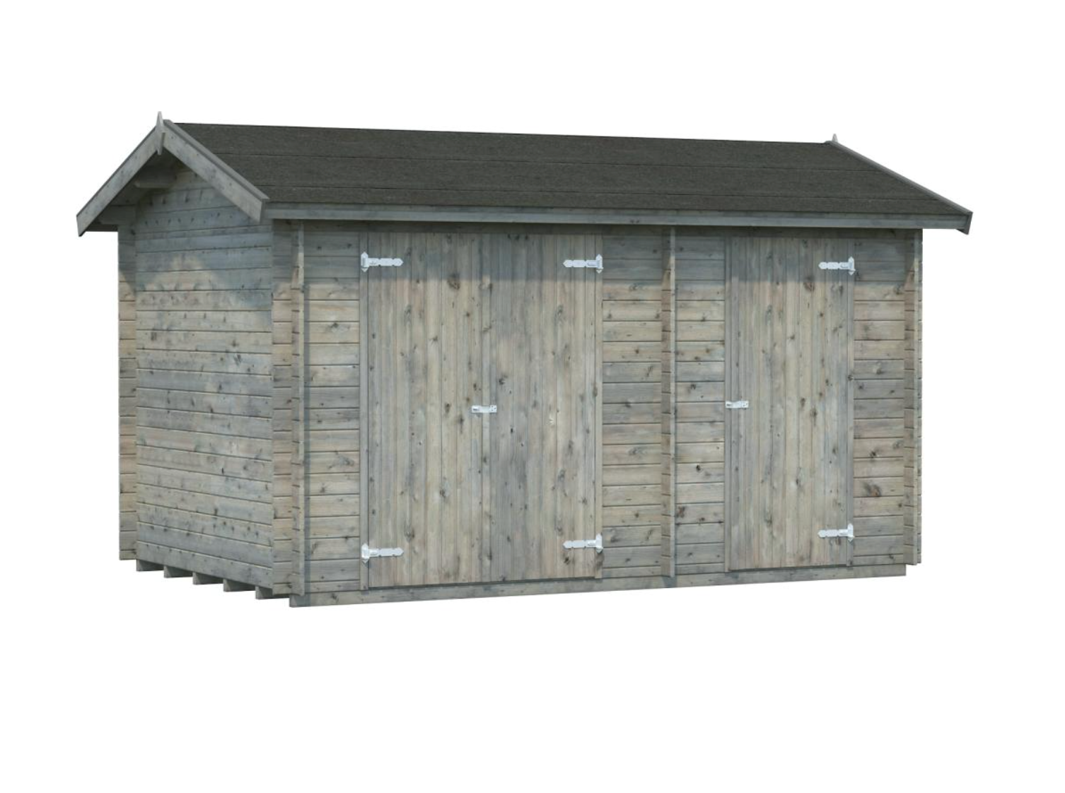 Palmako | Jari M (13′5″ × 8′6″ | 95.8 sq.ft. | 1.1″) Traditional Two Room Garden Log Shed