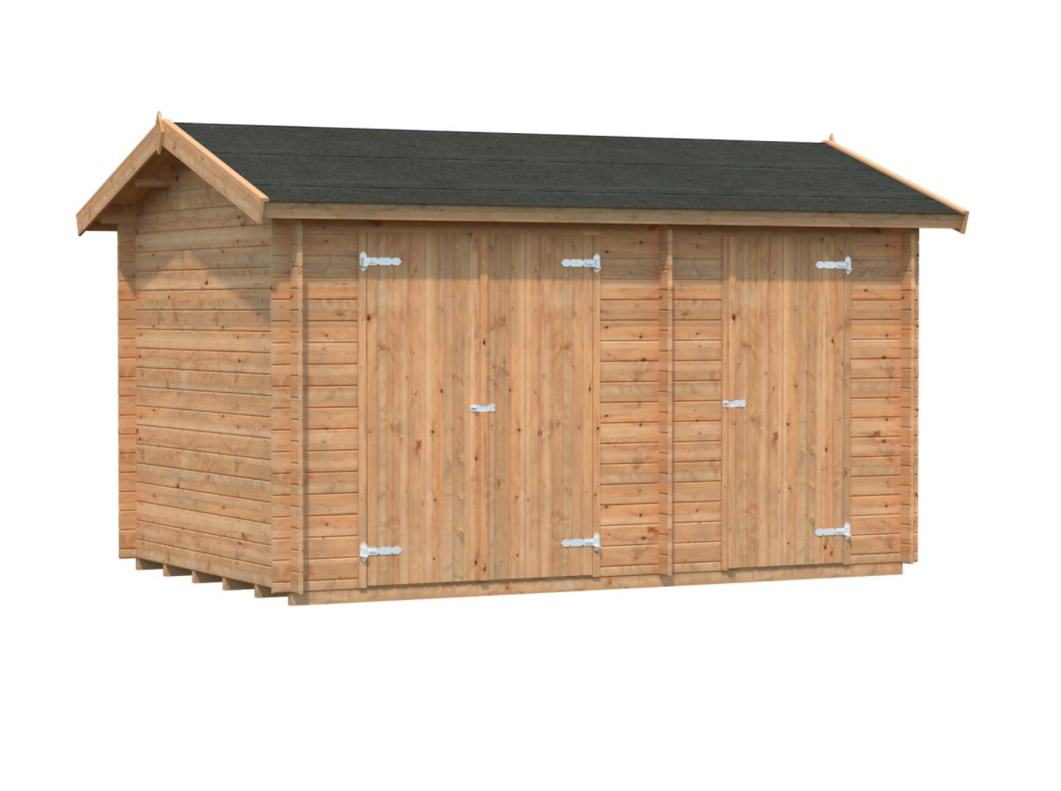 Palmako | Jari M (13′5″ × 8′6″ | 95.8 sq.ft. | 1.1″) Traditional Two Room Garden Log Shed