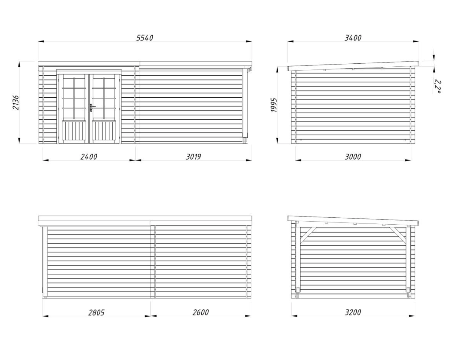 Palmako | Ella (18'1" x 10'6" | 162.5 sq.ft. | 1.1") Roof Summer House