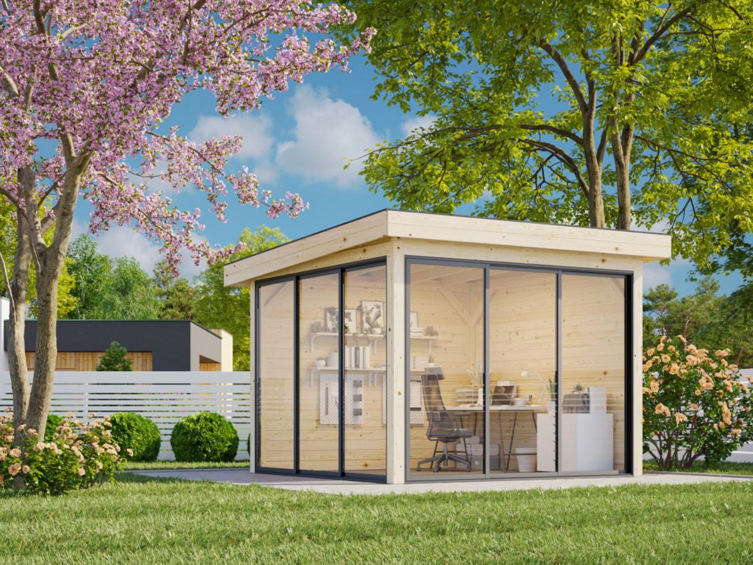 Palmako | Lenna (9′10″ × 9′10″ | 89.3 sq.ft.) Glass Garden Room With Sliding Doors