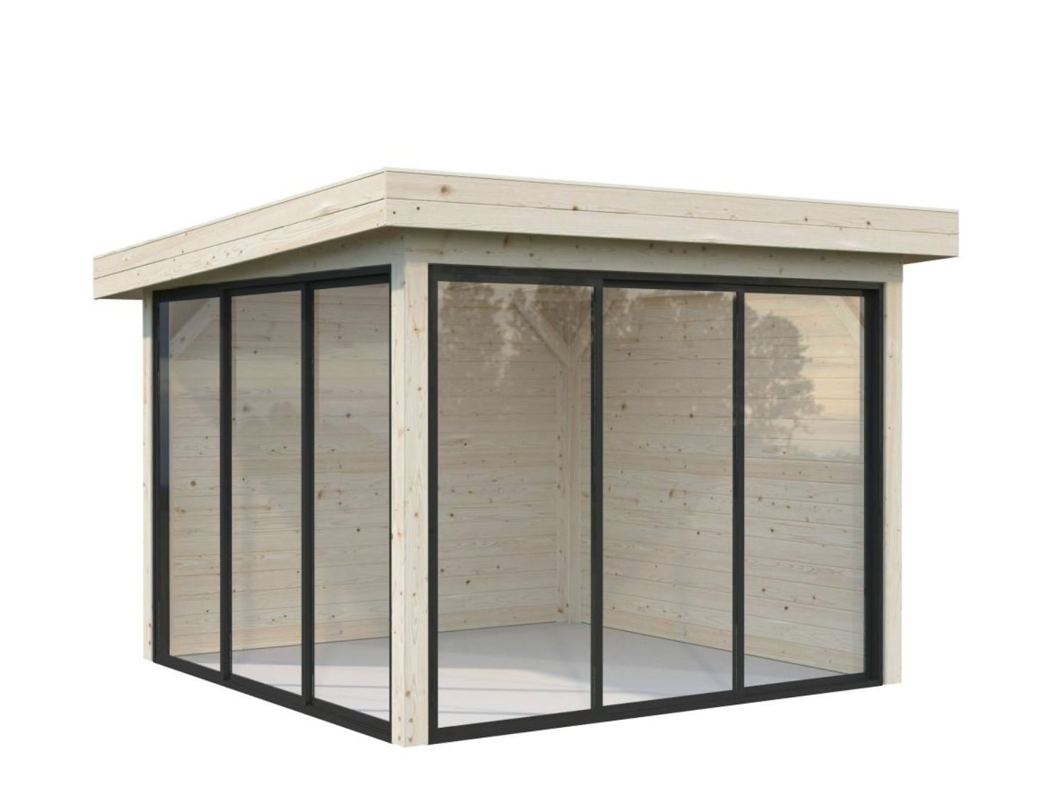 Palmako | Lenna (9′10″ × 9′10″ | 89.3 sq.ft.) Glass Garden Room With Sliding Doors