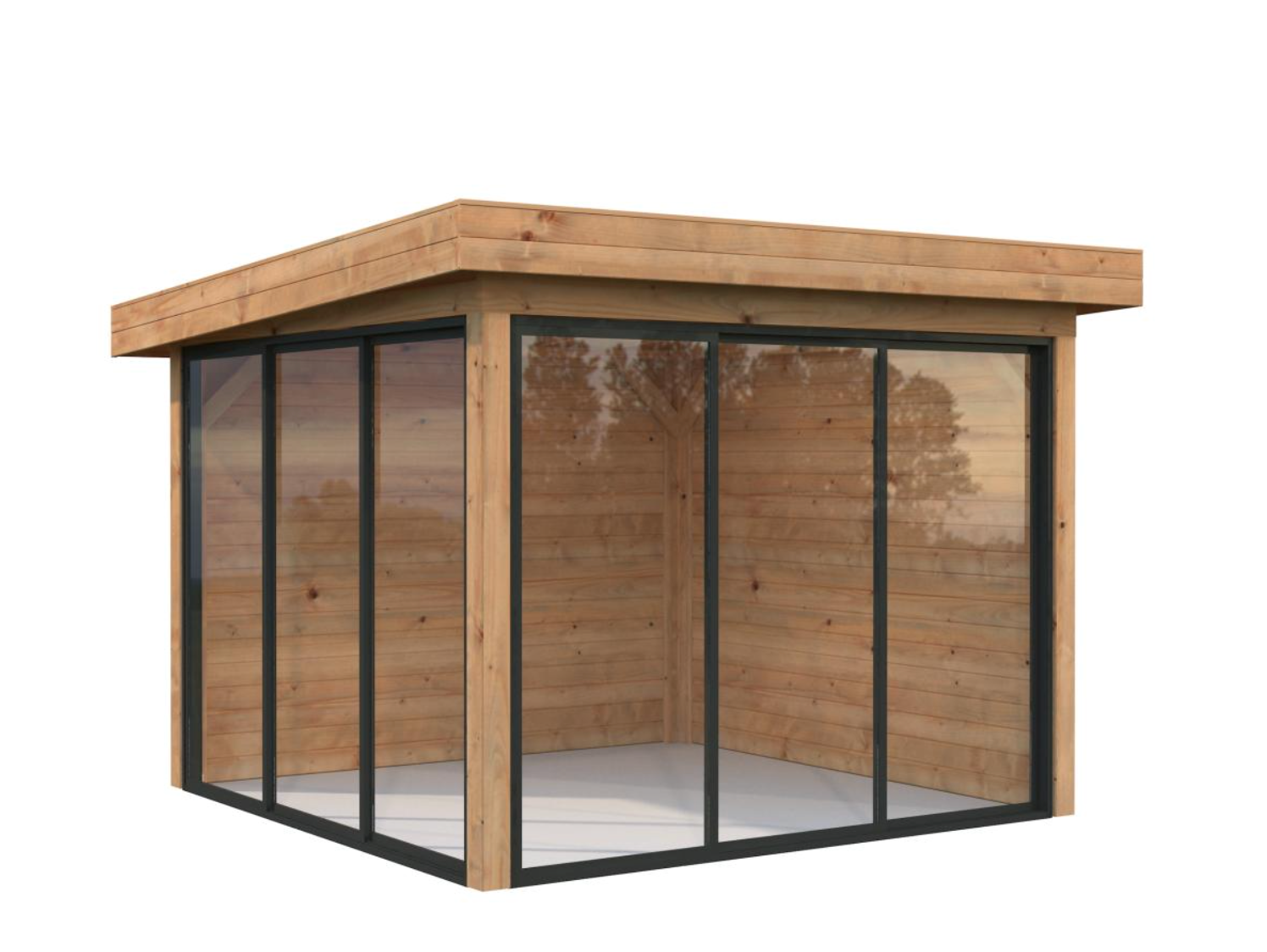 Palmako | Lenna (9′10″ × 9′10″ | 89.3 sq.ft.) Glass Garden Room With Sliding Doors