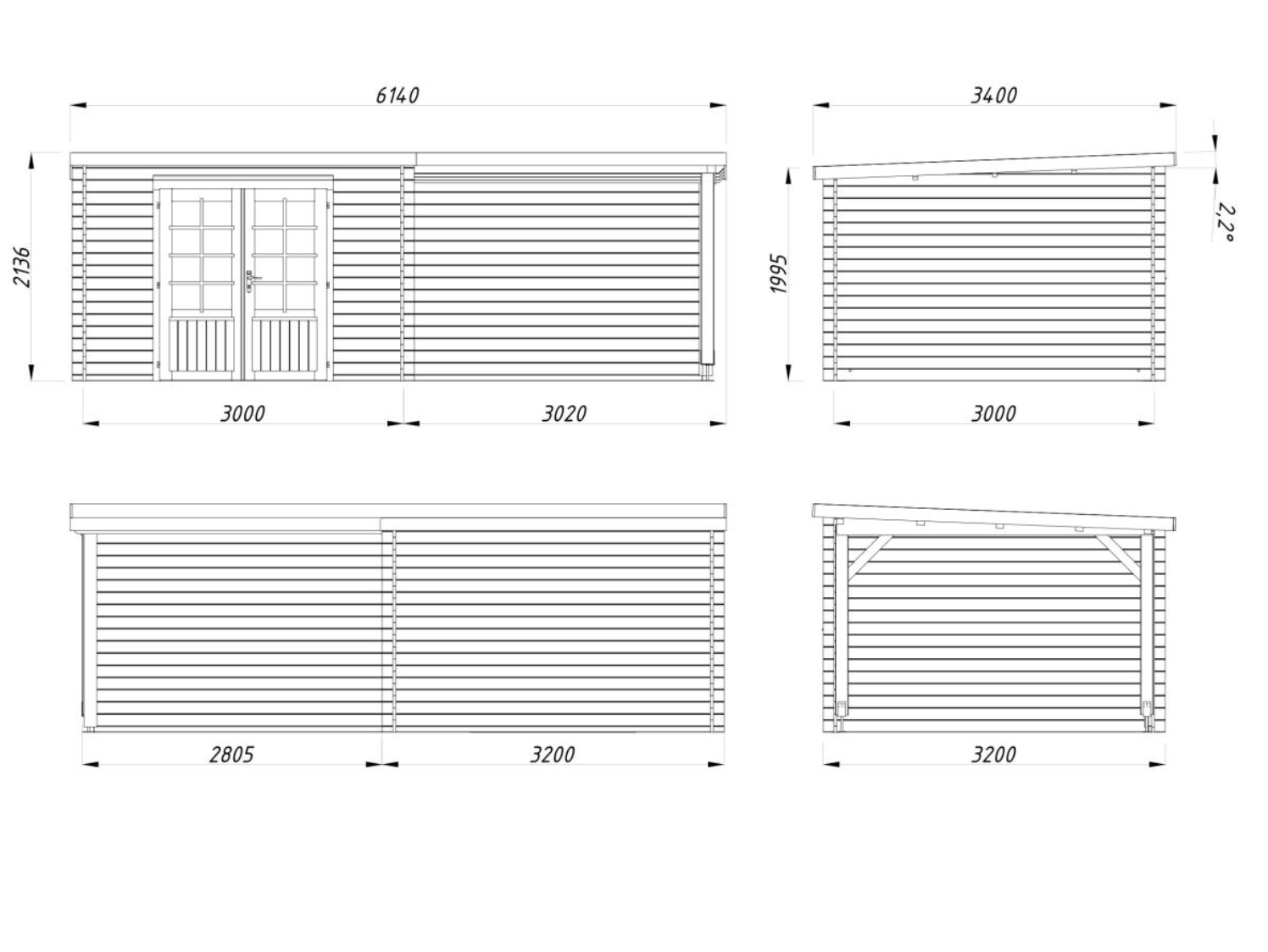 Palmako | Ella (20'0" x 10'6" | 180.8 sq.ft. | 1.1") Roof Summer House