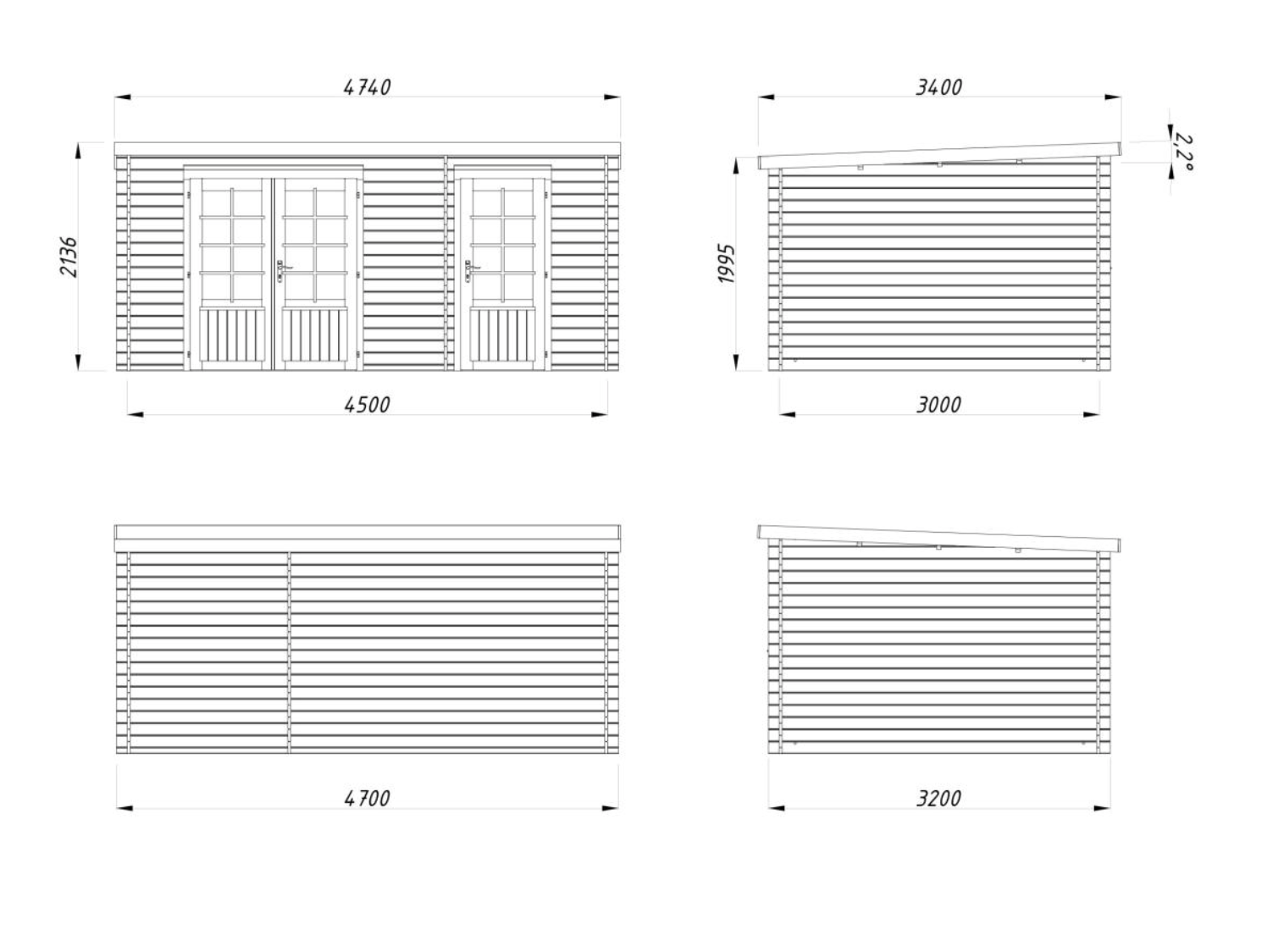 Palmako | Ella (15'5" x 10'6" | 139.9 sq.ft. | 1.1") Two Room Summer House