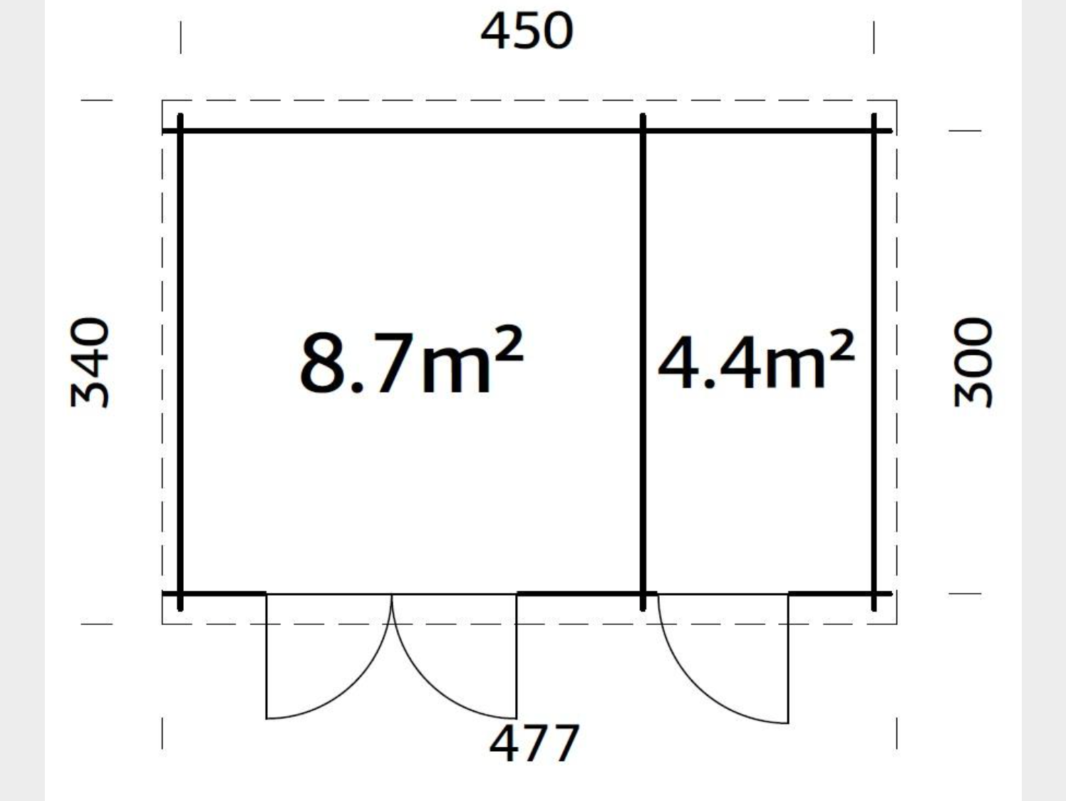 Palmako | Ella (15'5" x 10'6" | 139.9 sq.ft. | 1.1") Two Room Summer House