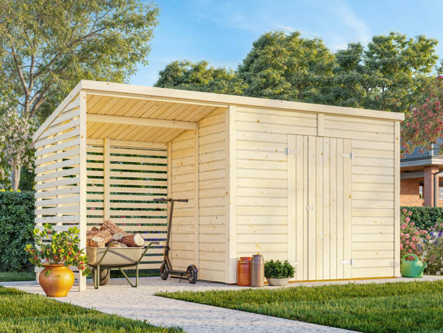 Palmako | Leif XL (15′1″ × 5′7″ | 48.4 sq.ft.) Spacious Garden Shed