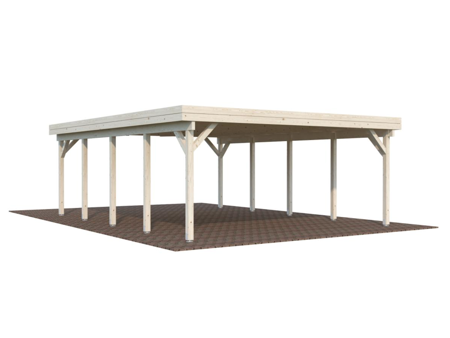 Palmako | Karl XL (18'3" x 24'0" | 437 sq.ft.) Large Pavilion or Modern Flat Roof Double Carport