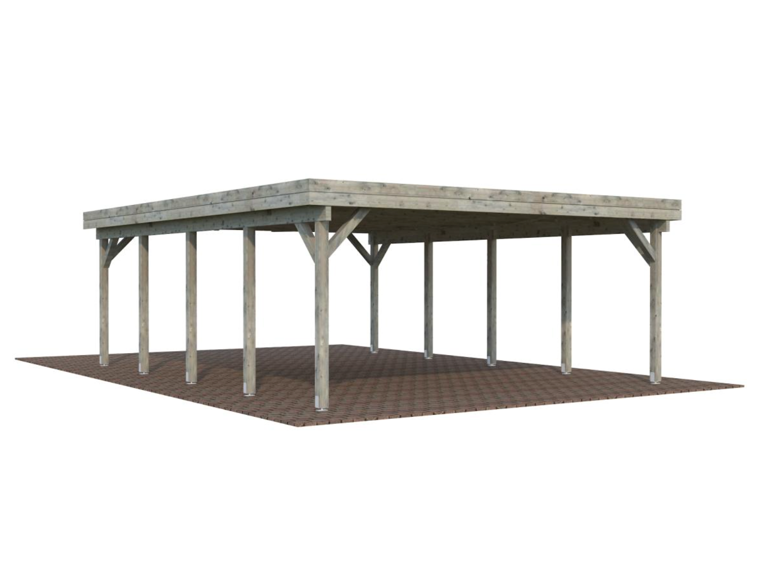 Palmako | Karl XL (18'3" x 24'0" | 437 sq.ft.) Large Pavilion or Modern Flat Roof Double Carport