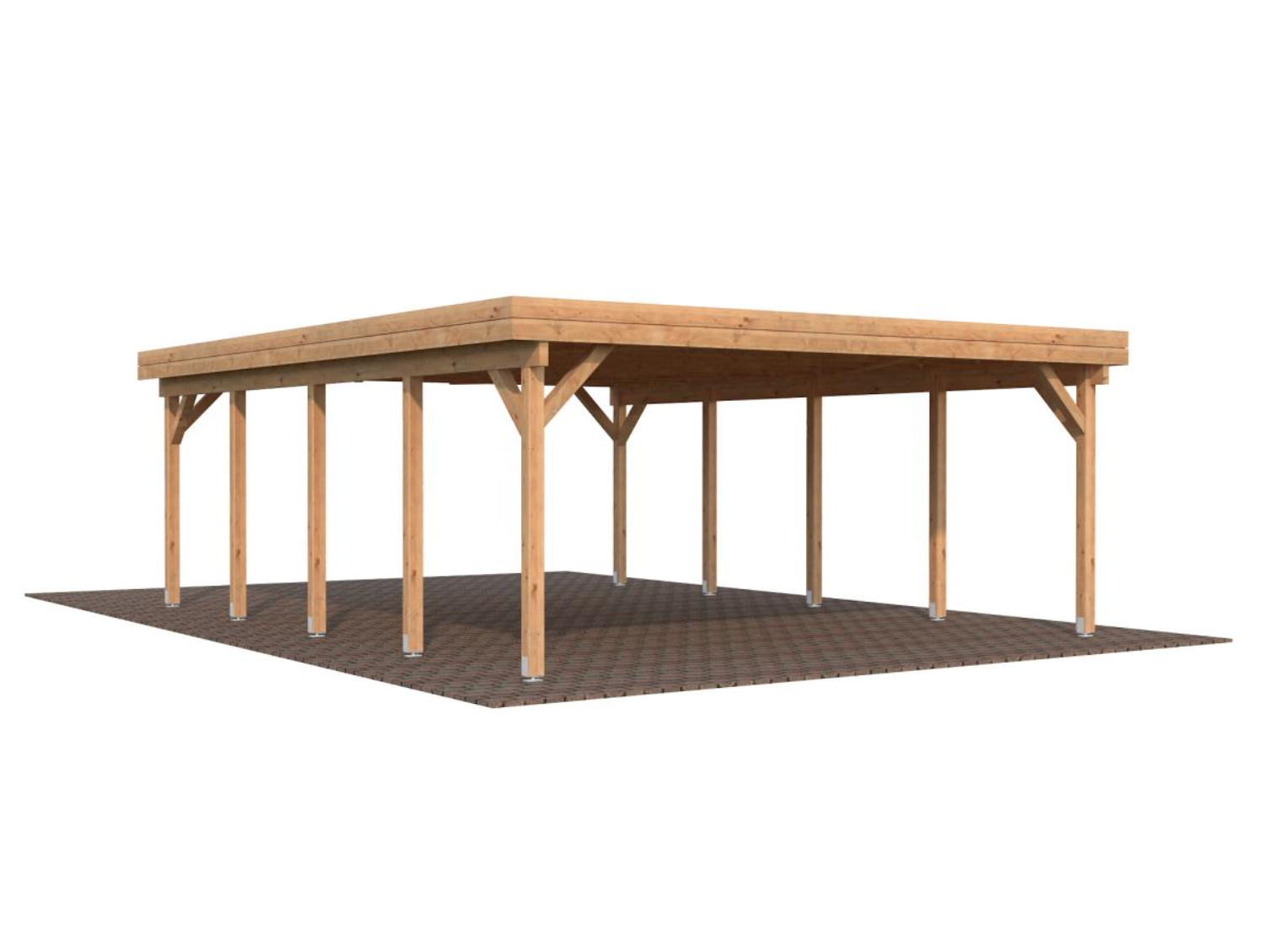 Palmako | Karl XL (18'3" x 24'0" | 437 sq.ft.) Large Pavilion or Modern Flat Roof Double Carport