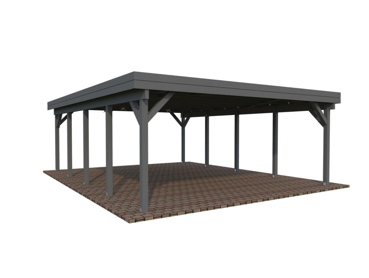 Palmako | Karl XL (18'3" x 24'0" | 437 sq.ft.) Large Pavilion or Modern Flat Roof Double Carport
