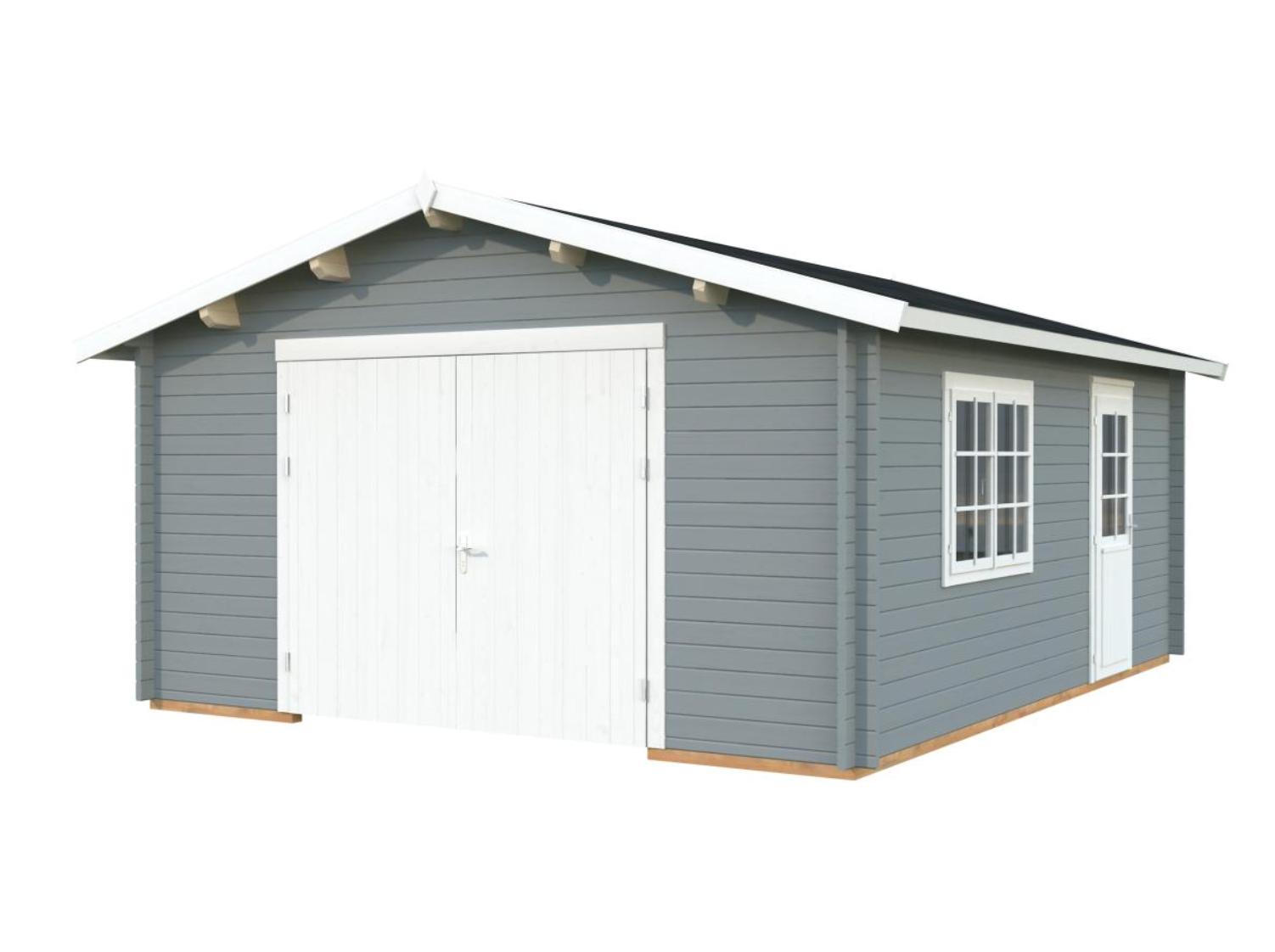 Palmako | Roger S (15'5" x 18'8" | 257.3 sq.ft.) Log Garage with Wooden Gate