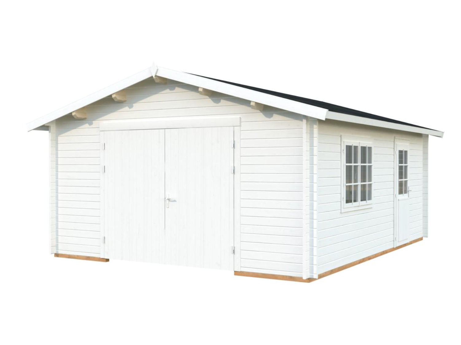 Palmako | Roger S (15'5" x 18'8" | 257.3 sq.ft.) Log Garage with Wooden Gate