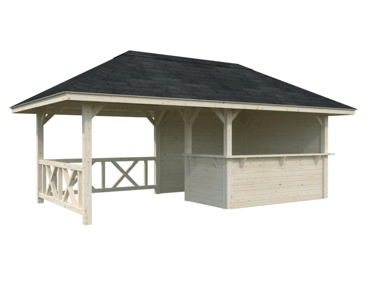 Palmako | Bianca 110 (19'3" x 9'10" | 179 sq.ft.) Garden Bar With Canopy