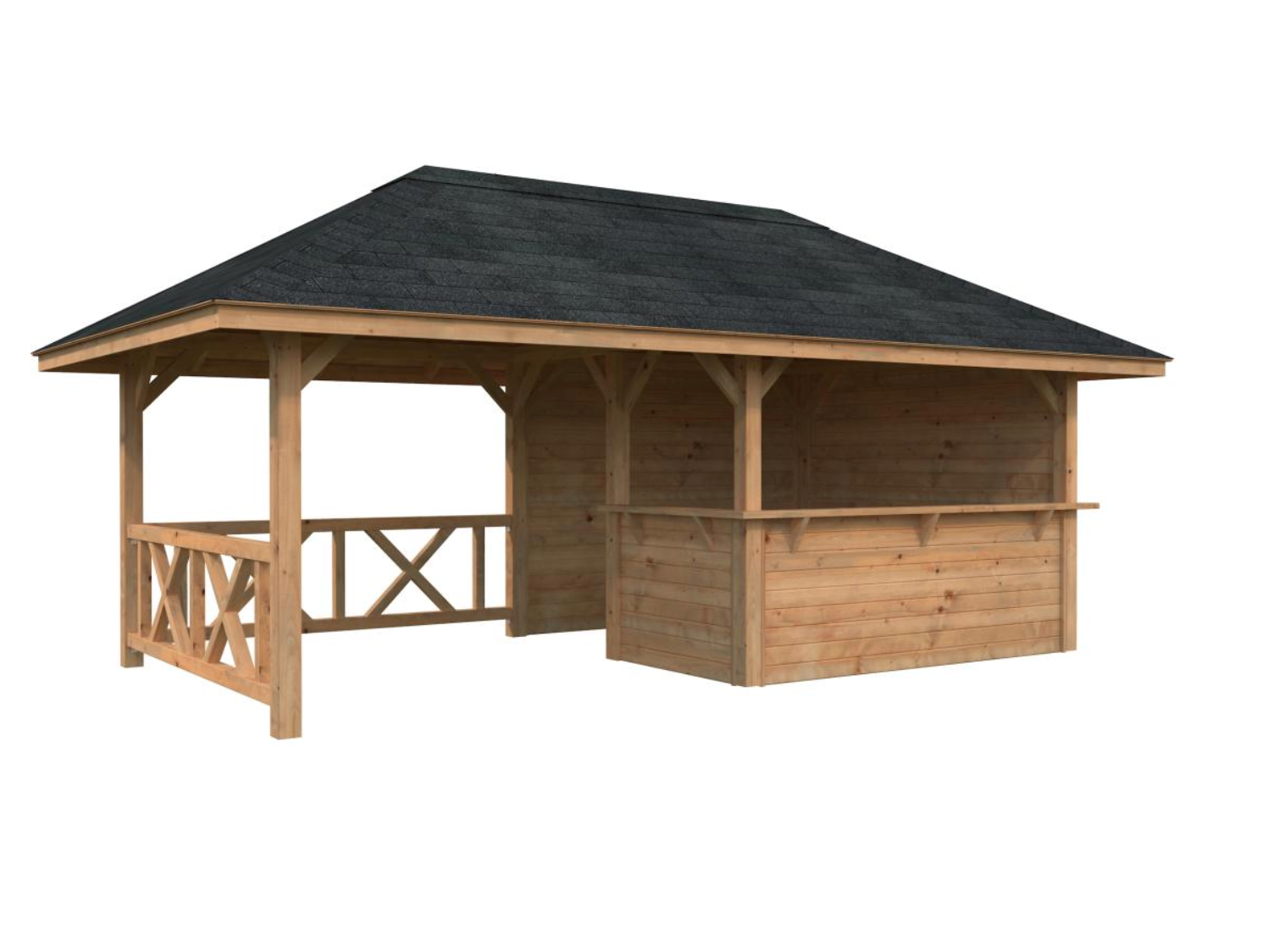 Palmako | Bianca 110 (19'3" x 9'10" | 179 sq.ft.) Garden Bar With Canopy