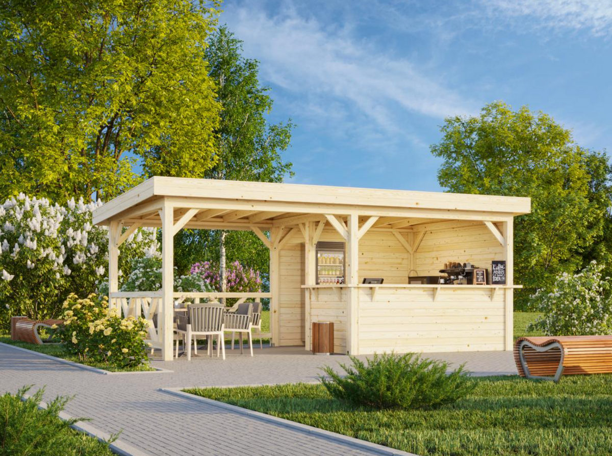 Palmako | Lenna 310 (19'3" x 9'10" | 179 sq.ft.) Garden Bar With Canop