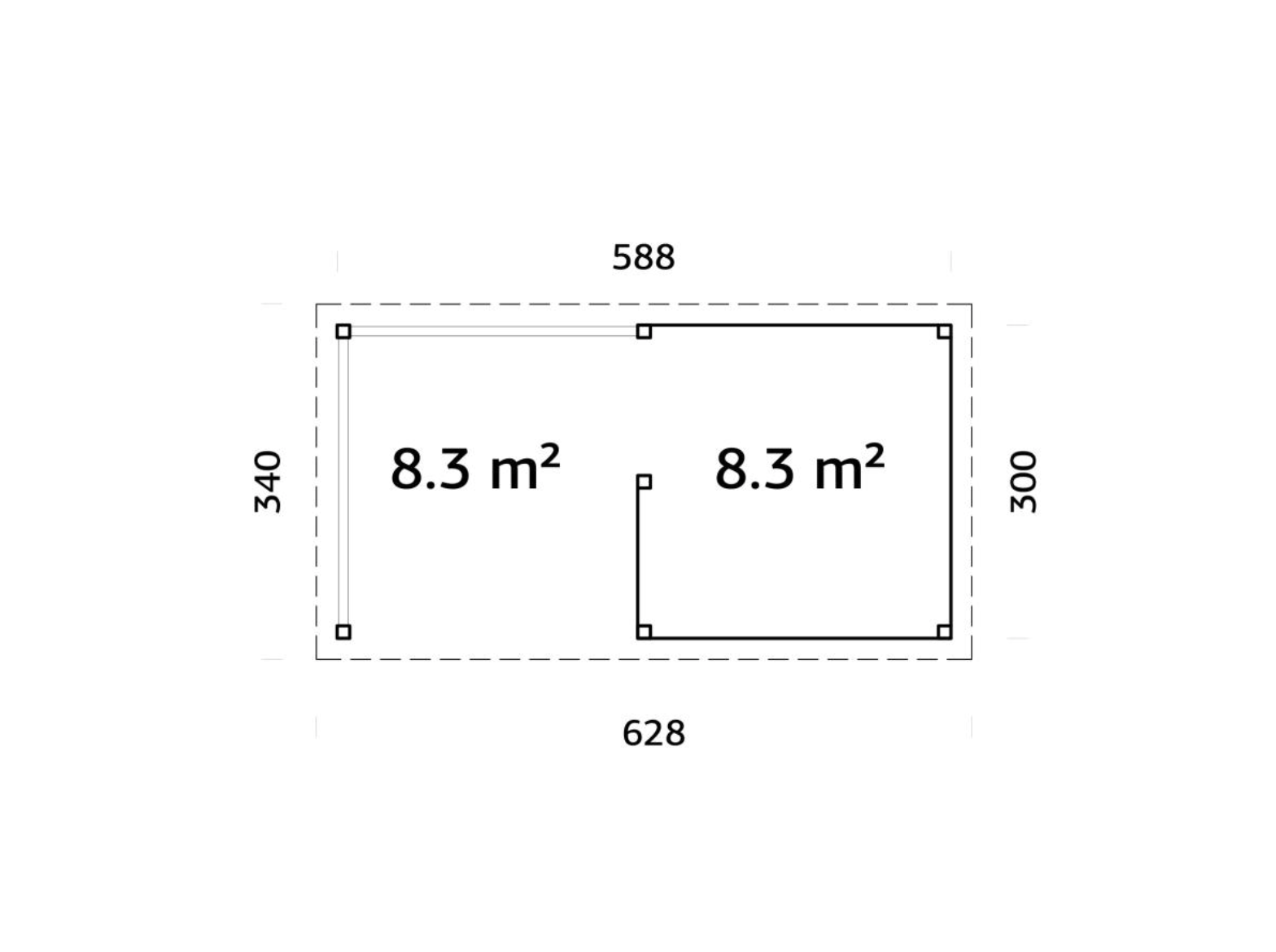 Palmako | Lenna 310 (19'3" x 9'10" | 179 sq.ft.) Garden Bar With Canopy