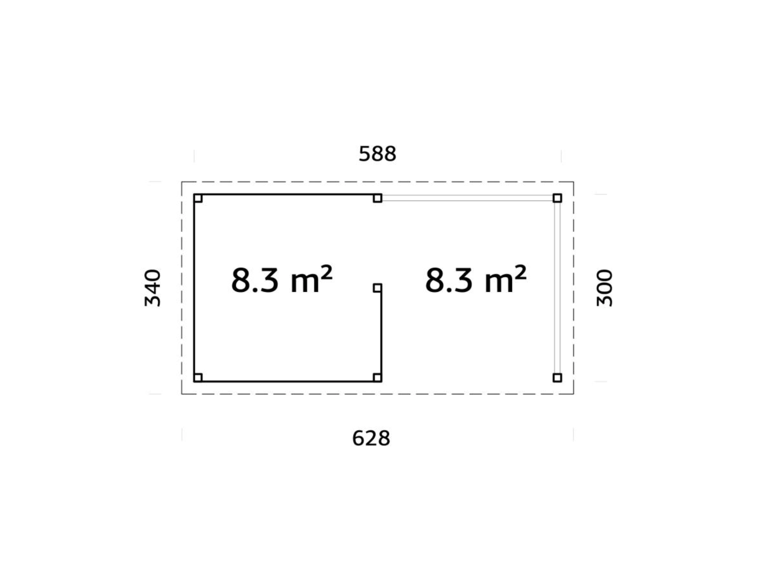 Palmako | Lenna 310 (19'3" x 9'10" | 179 sq.ft.) Garden Bar With Canopy