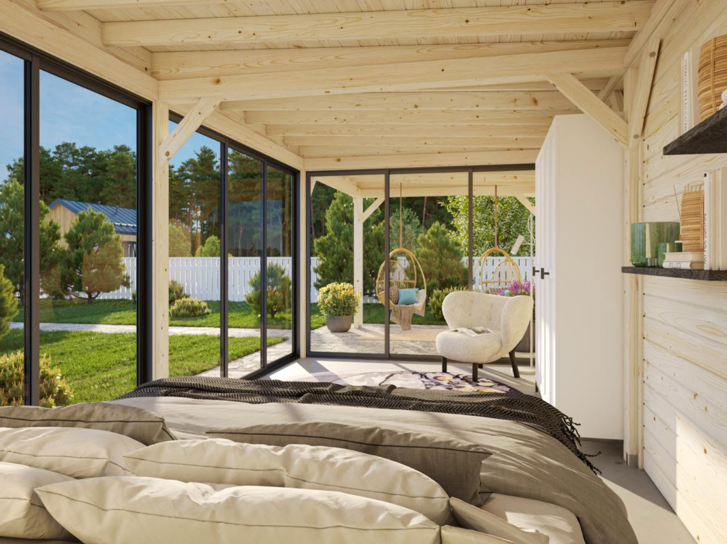 Palmako | Lenna (28′9″ × 9′10″ | 268.0 sq.ft.) Glass Garden Room With Sliding Doors