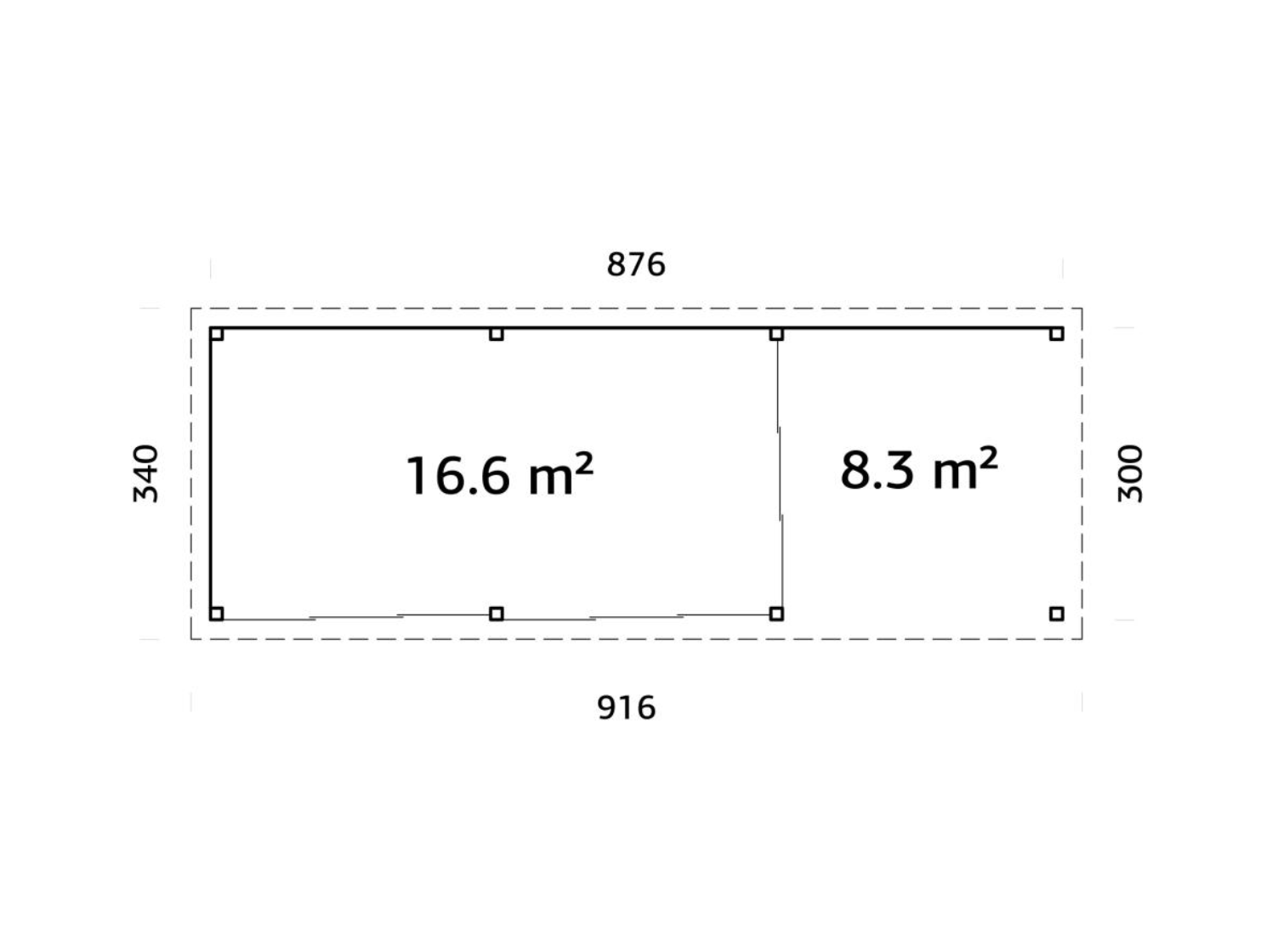 Palmako | Lenna (28′9″ × 9′10″ | 268.0 sq.ft.) Glass Garden Room With Sliding Doors