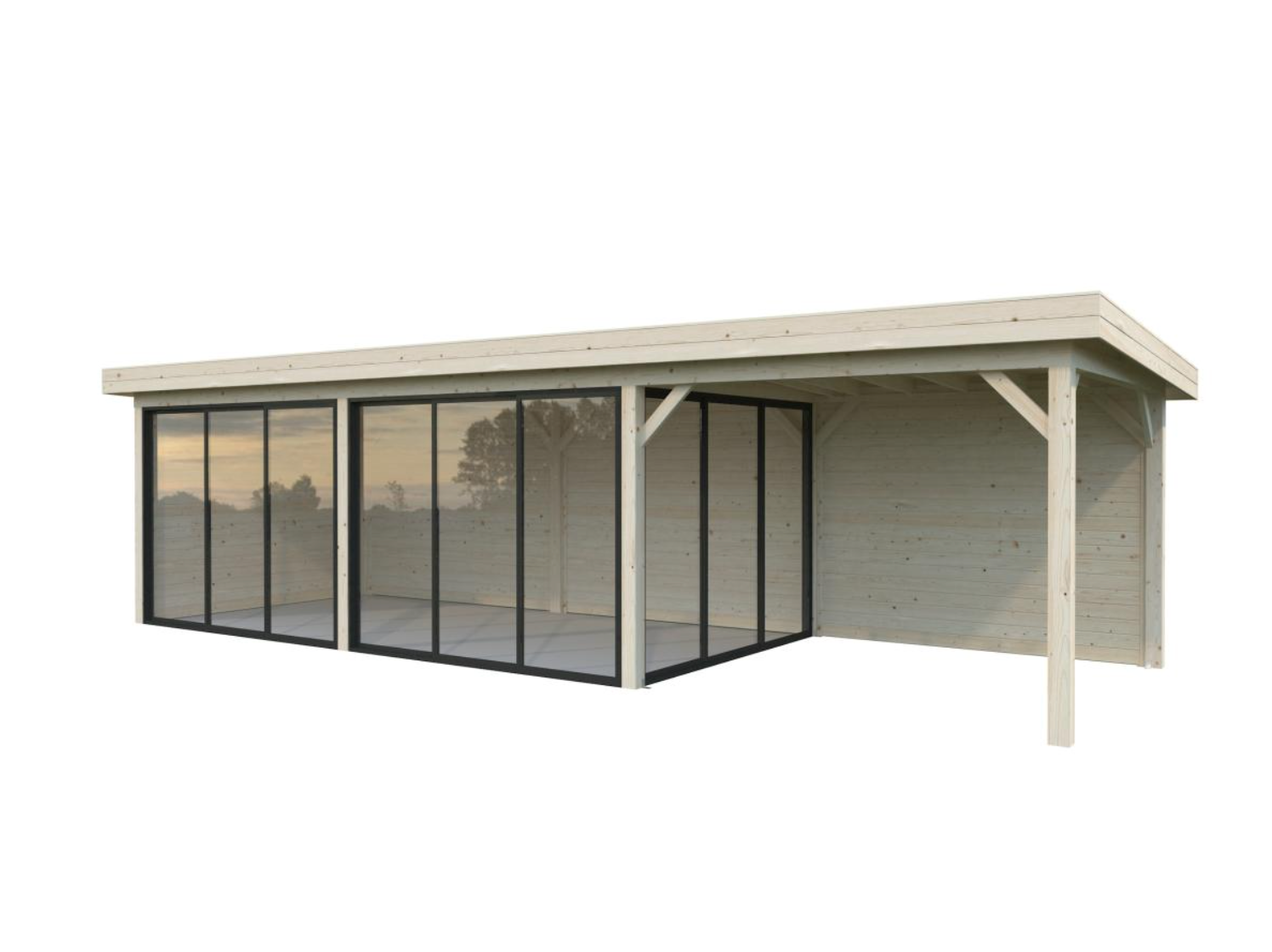 Palmako | Lenna (28′9″ × 9′10″ | 268.0 sq.ft.) Glass Garden Room With Sliding Doors
