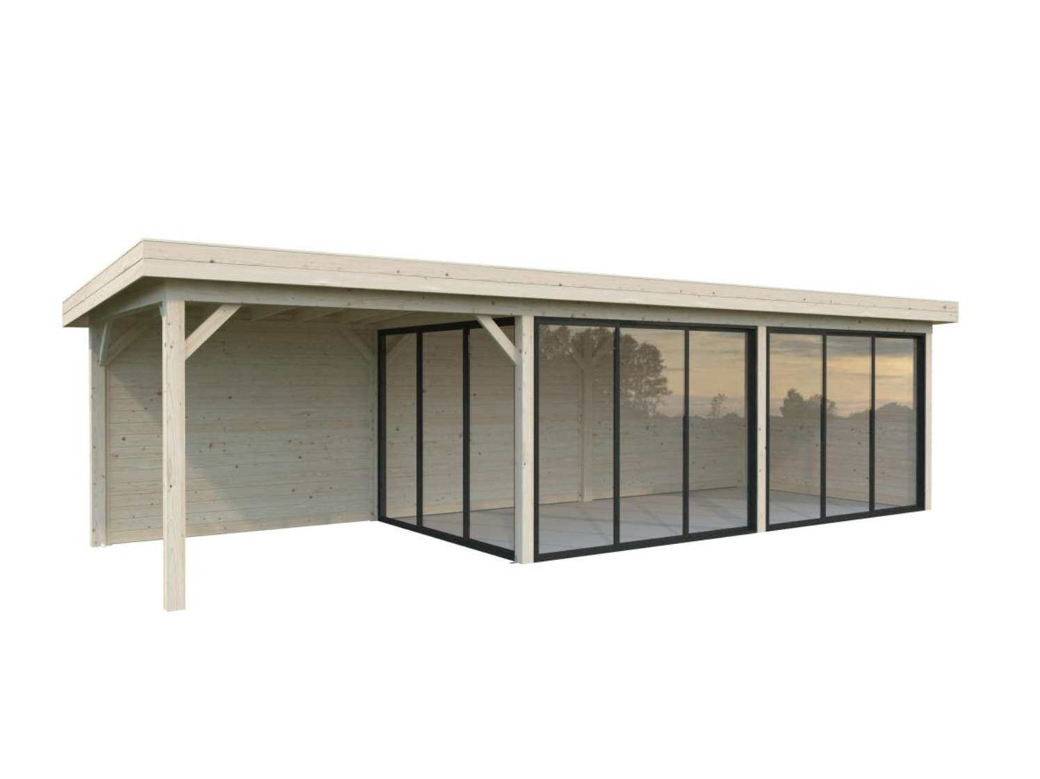 Palmako | Lenna (28′9″ × 9′10″ | 268.0 sq.ft.) Glass Garden Room With Sliding Doors