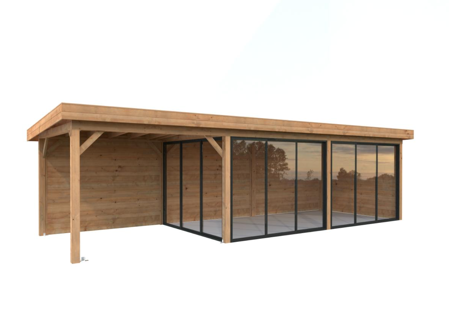 Palmako | Lenna (28′9″ × 9′10″ | 268.0 sq.ft.) Glass Garden Room With Sliding Doors