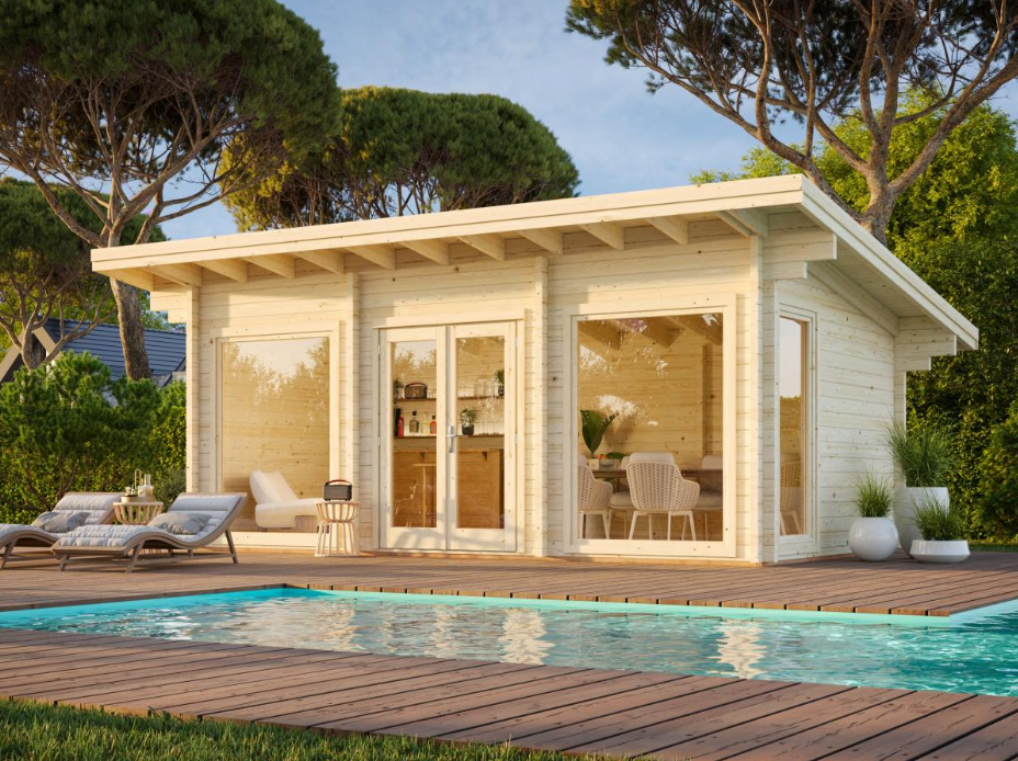Palmako | Heidi M (21'0" x 11'10" | 212 sq.ft. | 2.8") Modern All-Season Log Garden House